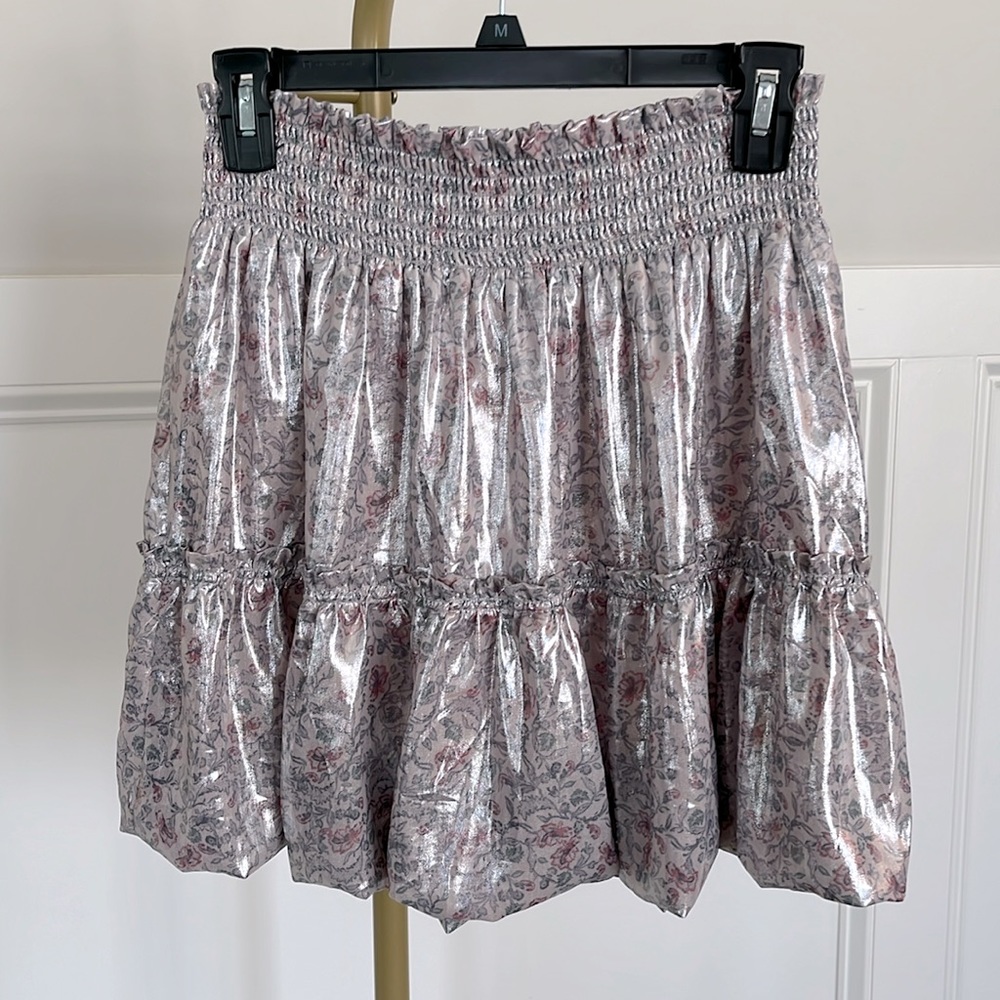 Free People Metallic Floral Bubble skirt size M